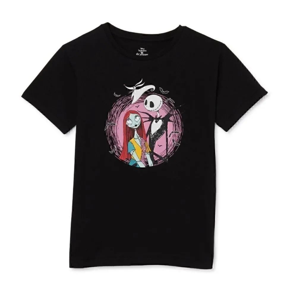 Disney The Nightmare Before Christmas Girls Jack Sally Happy Graphic T Shirt